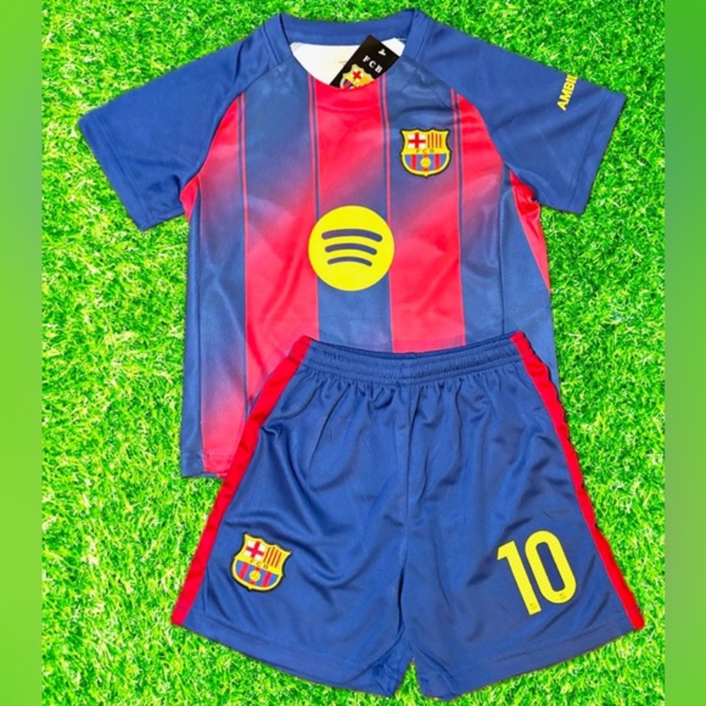 Toddler Lamine Yamal Jersey 5-6T Size 22 - Kids Barcelon Soccer Kit 2 Piece Set